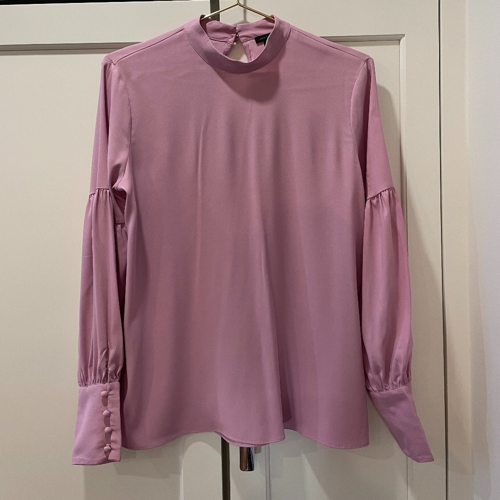 Ann Taylor Pink Long-sleeve Blouse